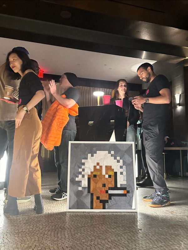 Punk 2381 displayed at Cryptopunks mixer in NYC
